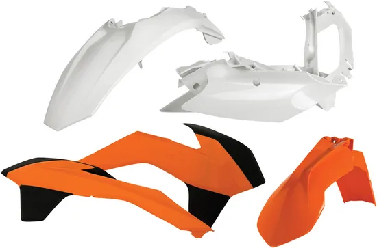 Acerbis Plastic Fender Body Kit Orange White Black