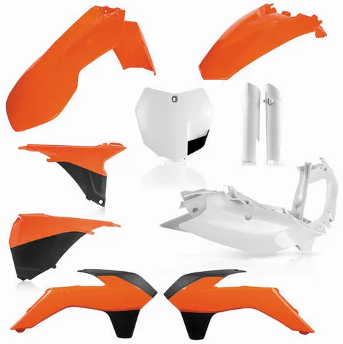 Acerbis Complete Plastic Fender Body Kit OE Orange/Black/White