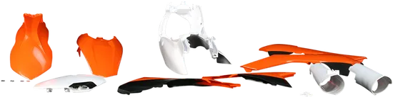 Acerbis Complete Plastic Fender Body Kit OE Orange/Black/White