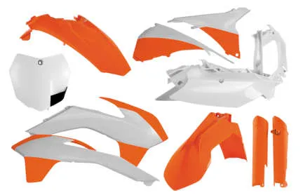 Acerbis Complete Plastic Fender Body Kit Orange/White
