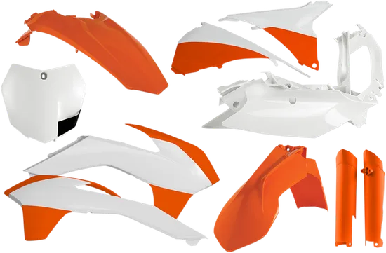 Acerbis Complete Plastic Fender Body Kit Orange/White