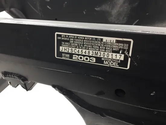 2003 Honda RC51 RVT 1000R SP2 Main Frame Chassis RBLT 2541A x