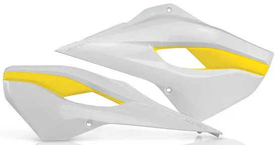 Acerbis Left Right Radiator Shrouds White Yellow