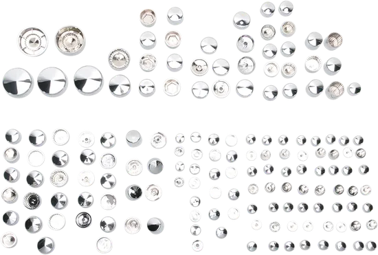 Drag Specialties Chrome Deluxe Engine Case Bolt Cover Kit