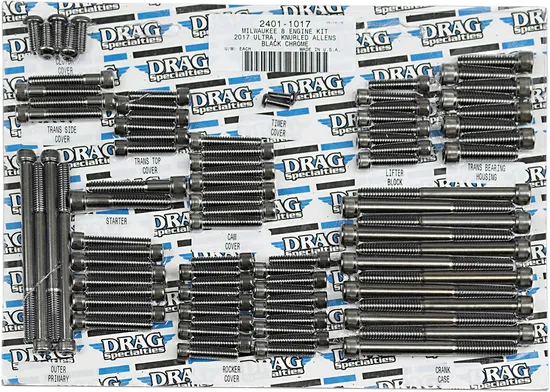 DS M-Eight Engine Bolt Set Knurled Black Chrome