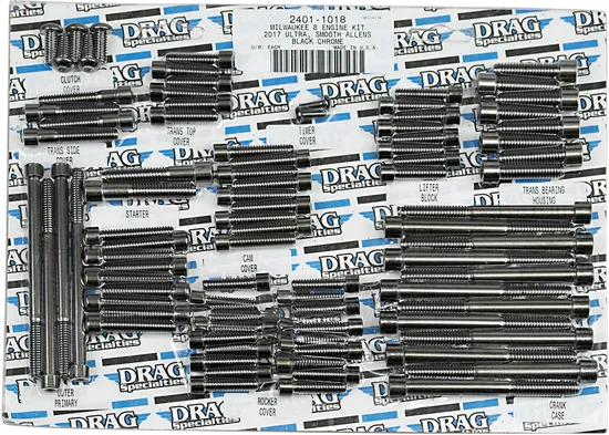 M-Eight Engine Bolt Set Smooth Black Chrome