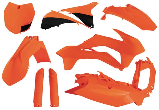 Acerbis Complete Plastic Fender Body Kit Orange/Black