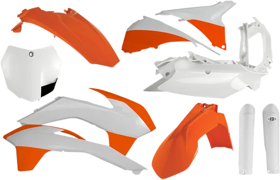 Acerbis Complete Plastic Fender Body Kit OE Orange/White