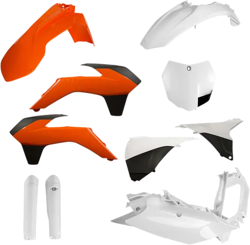 Acerbis Complete Plastic Fender Body Kit OE Orange/White/Black