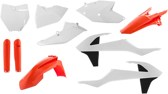 Acerbis Complete Plastic Fender Body Kit OE Orange/Black/White