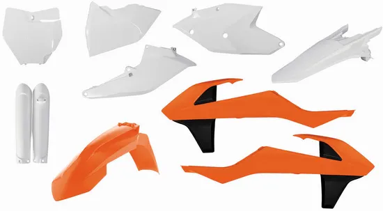 Acerbis Complete Plastic Fender Body Kit OE Orange/White/Black