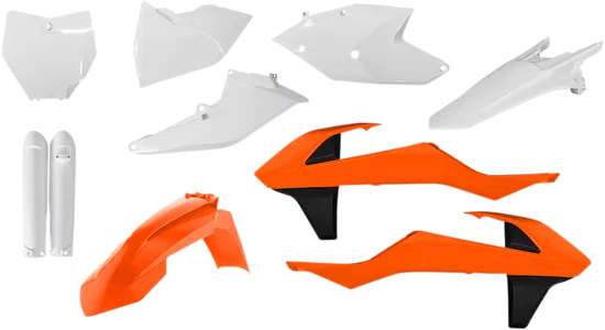 Acerbis Complete Plastic Fender Body Kit OE Orange/White/Black