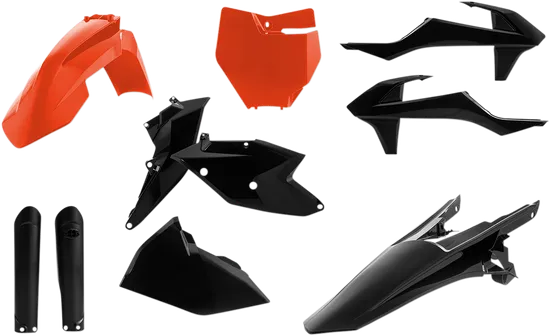 Acerbis Complete Plastic Fender Body Kit Orange/Black