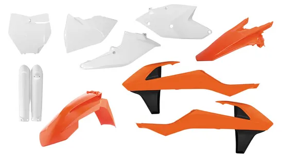 Acerbis Complete Plastic Fender Body Kit Orange/Black/White
