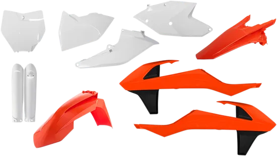 Acerbis Complete Plastic Fender Body Kit Orange/Black/White