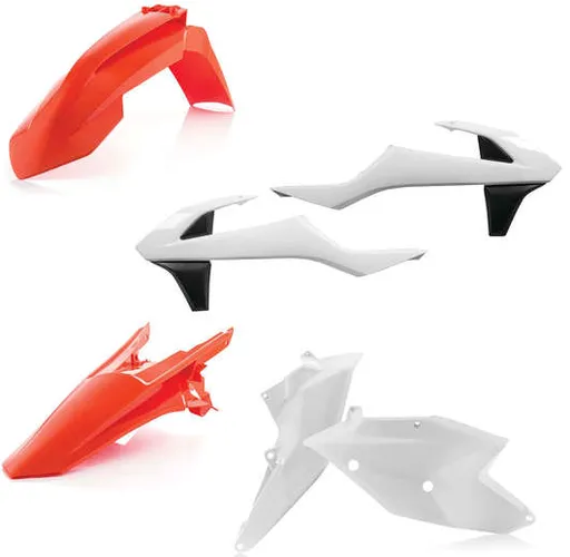 Acerbis Plastic Fender Body Kit Orange White Panel Black
