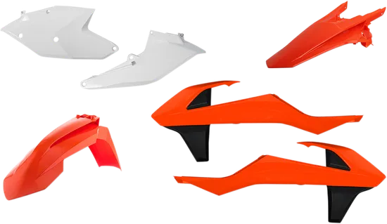 Acerbis Plastic Fender Body Kit Orange Panel White Panel Black