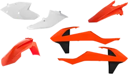 Acerbis Plastic Fender Body Kit Orange Panel White Panel Black