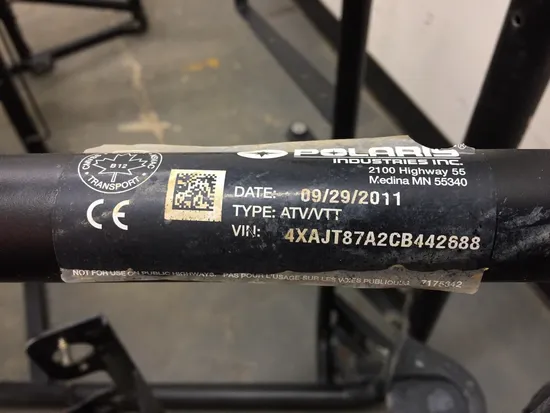 Frame Chassis CLN Ready To Go 2012 Polaris RZR XP 900 EFI 2591 x