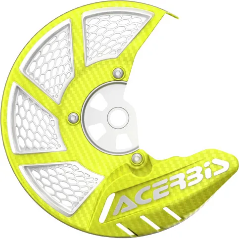 Acerbis Hi Viz Yellow White X Vented Front Brake Disc Cover 2