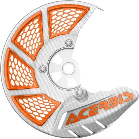 Acerbis White Orange 16 X Vented Front Brake Disc Cover Guard 2