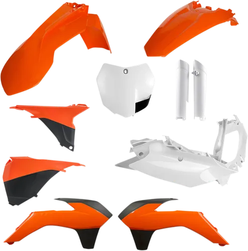 Acerbis Complete Plastic Fender Body Kit Orange/White/Black