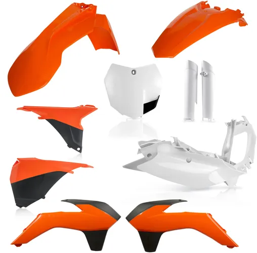 Acerbis Complete Plastic Fender Body Kit Orange/White/Black