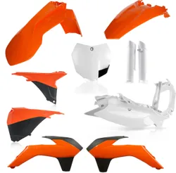 Acerbis Complete Plastic Fender Body Kit Orange/White/Black