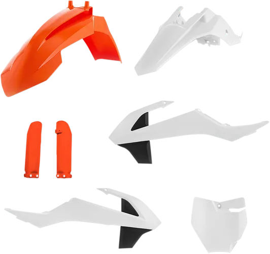 Acerbis Complete Plastic Fender Body Kit OE Black/White/Orange