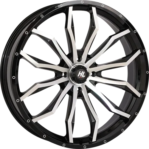 HL21 Front Rear Wheel Gloss Black Machined 24x7 4/156 4+3 10mm