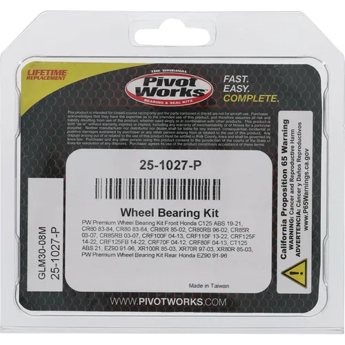 Pivot Works Premium Front Wheel Bearing Kit for Honda Off-Road Motorcycle