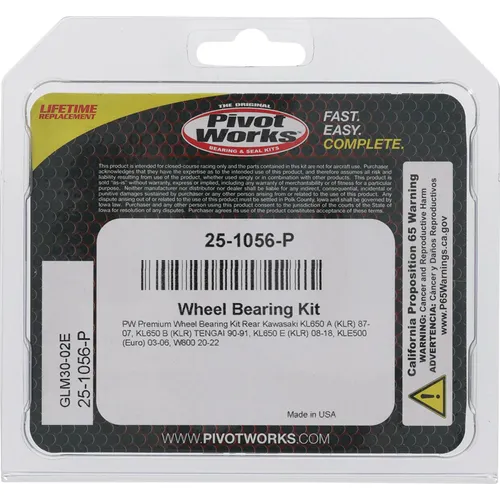 Pivot Works Premium Rear Wheel Bearing Kit for Kawasaki KLR650 W800