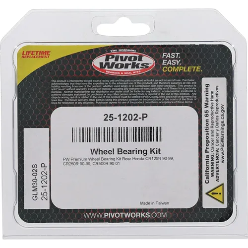 Pivot Works Premium Rear Wheel Bearing Kit for Honda CR125R-500R