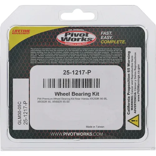 Pivot Works Premium Rear Wheel Bearing Kit for Honda XR250R XR350R XR600R
