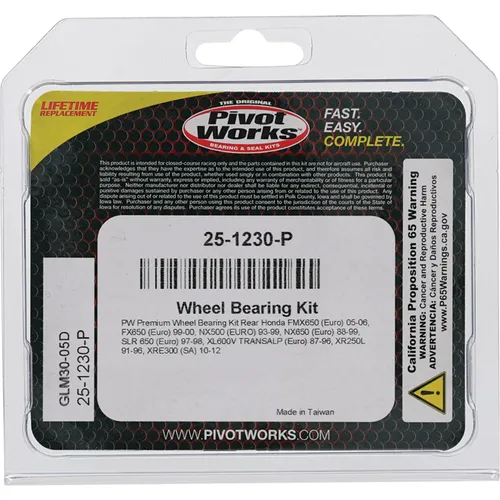Pivot Works Premium Rear Wheel Bearing Kit for Honda XR250L