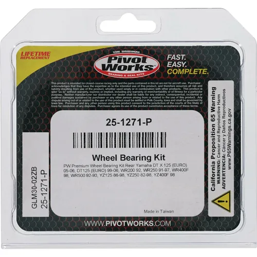 Pivot Works Premium Rear Wheel Bearing Kit for Yamaha Motorcycle 125-500