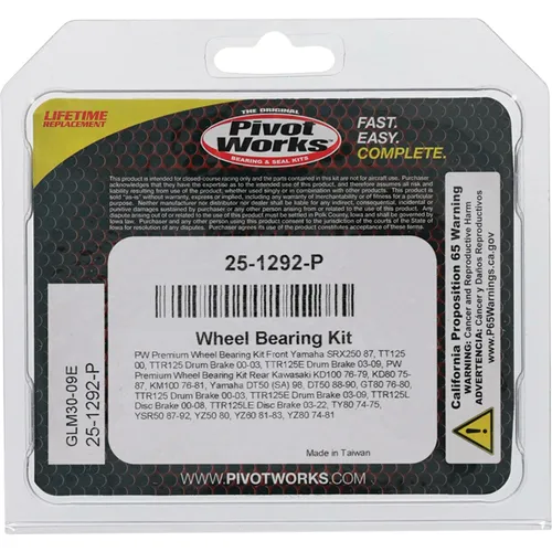 Pivot Works Premium Front Rear Wheel Bearing Kit for Kawasaki Yamaha 50-250