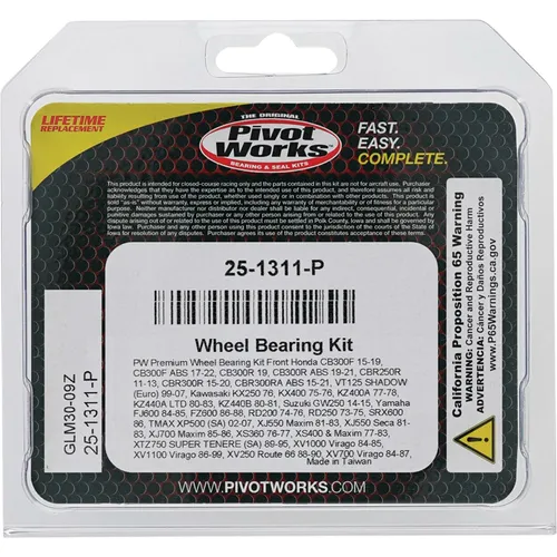 Pivot Works Premium Front Wheel Bearing Kit for Honda Kawasaki Yamaha