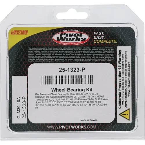 Pivot Works Premium Rear Wheel Bearing Kit for Honda Motorcycle 100-250