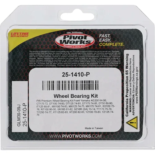 Pivot Works Premium Front Wheel Bearing Kit for Yamaha Motorcycle 50-250