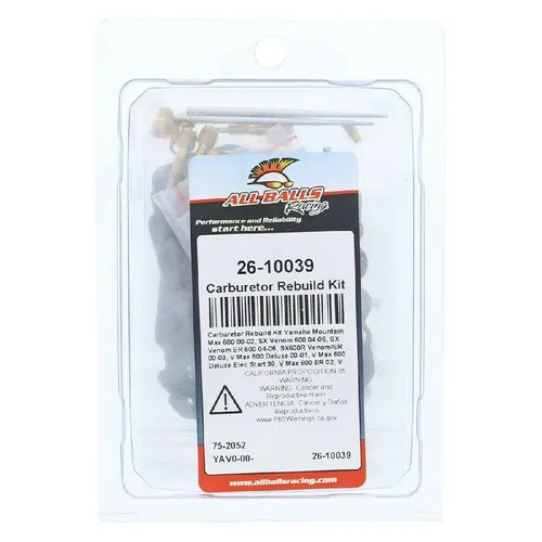 All Balls Carb Carburetor Rebuild Repair Kit for Yamaha 600 Snowmobile