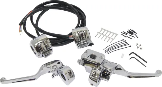 Harddrive Chrome Handlebar Control Kit 9/16 w Switches