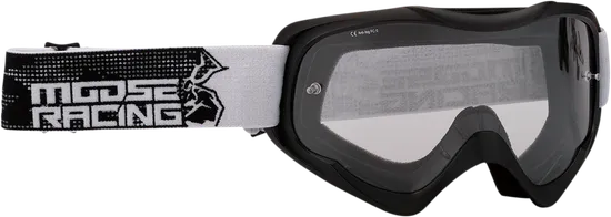Moose Racing Black Adult Qualifier Agroid Goggles Clear Black Gray White 1