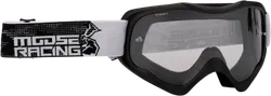 Moose Racing Black Adult Qualifier Agroid Goggles Clear Black Gray White
