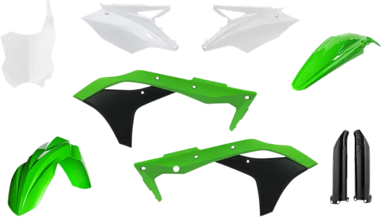 Acerbis Complete Plastic Fender Body Kit OE Green/White/Black