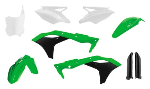 Acerbis Complete Plastic Fender Body Kit OE Green/White/Black