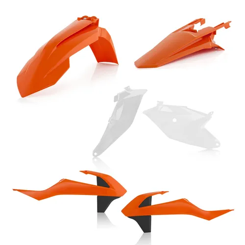 Acerbis White Orange Plastic Fender Body Kit
