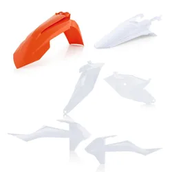 Acerbis White Orange Plastic Fender Body Kit