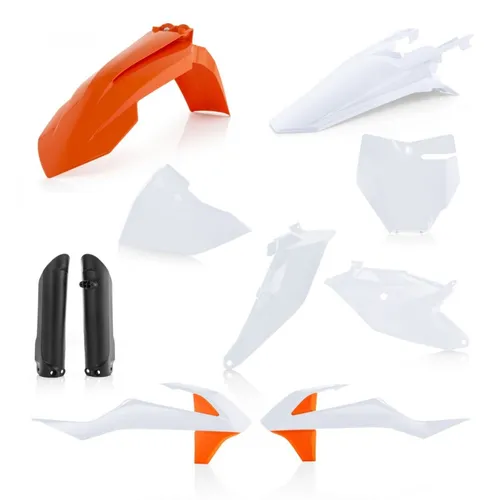 Acerbis Full Plastic Fender Body Kit OE Orange White Black 4