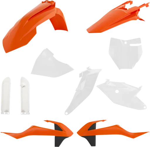 Acerbis Full Plastic Fender Body Kit OE Orange White Black 1